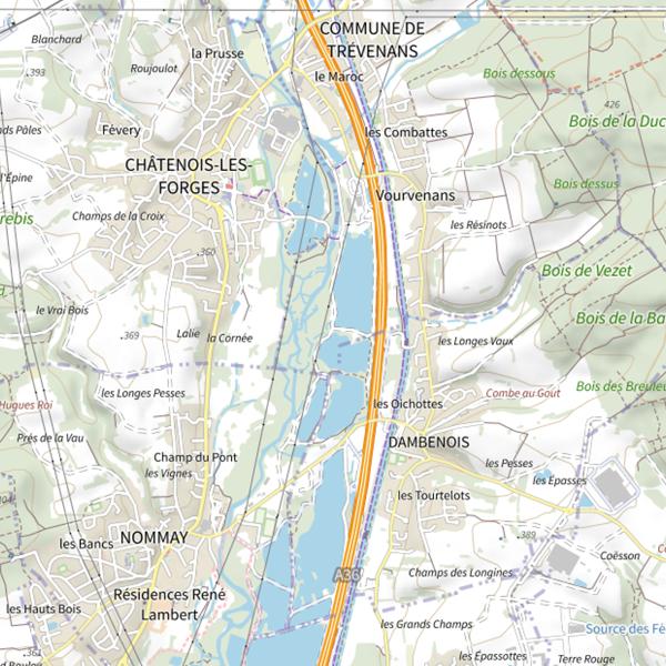 Plan cartographique de Étang du Pré des Rosières