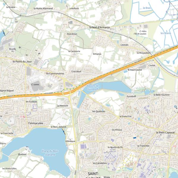 Plan cartographique de Étang du Prévôt (Saint-Nazaire)