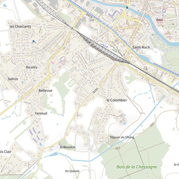 Plan cartographique de Étang du Prince (Paray-le-Monial)