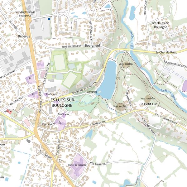 Plan cartographique de Étang du Ranch, Les Lucs-sur-Boulogne