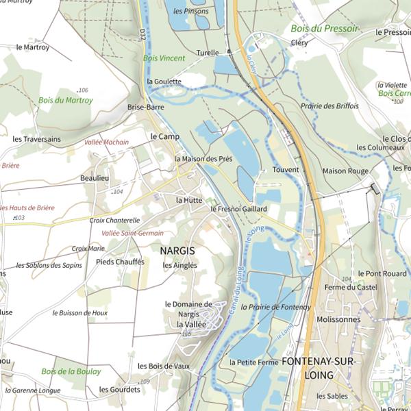 Plan cartographique de Étang du renard