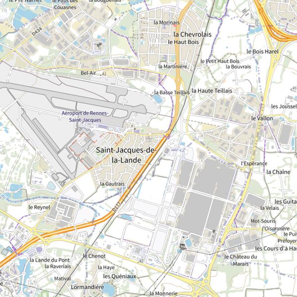 Plan cartographique de Étang du Rheu