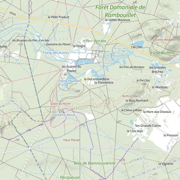 Plan cartographique de Étang du Rompu
