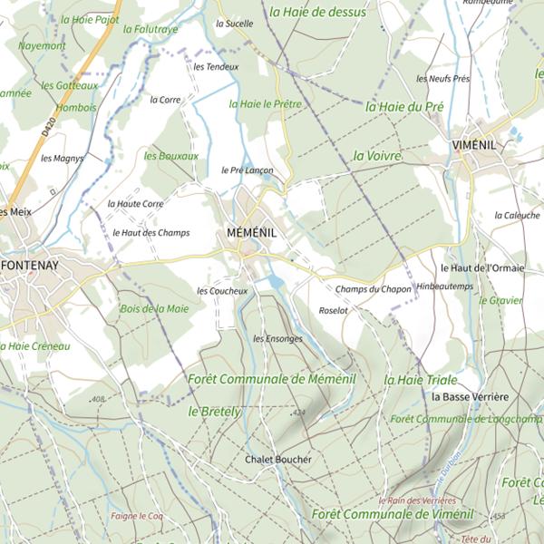 Plan cartographique de Étang du Rouot (Vosges)