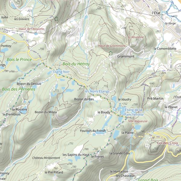 Plan cartographique de Étang du Sapt