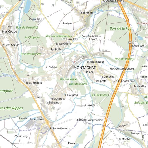 Plan cartographique de Étang du Saugé