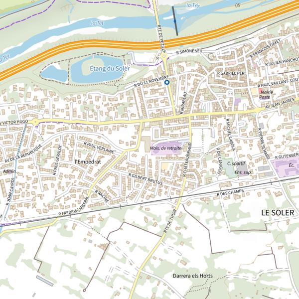 Plan cartographique de Étang du Soler