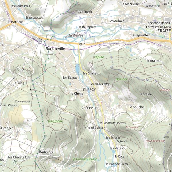 Plan cartographique de Étang du Souche