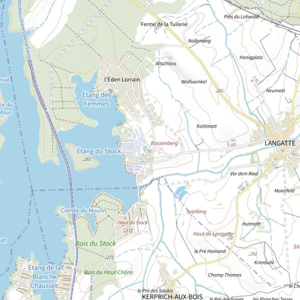 Plan cartographique de Étang du Stock