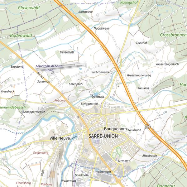 Plan cartographique de Étang du Surbronnen