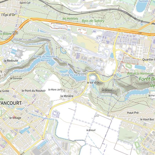 Plan cartographique de Étang du Val d'Or