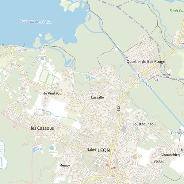 Plan cartographique de Étang du village sous les pins