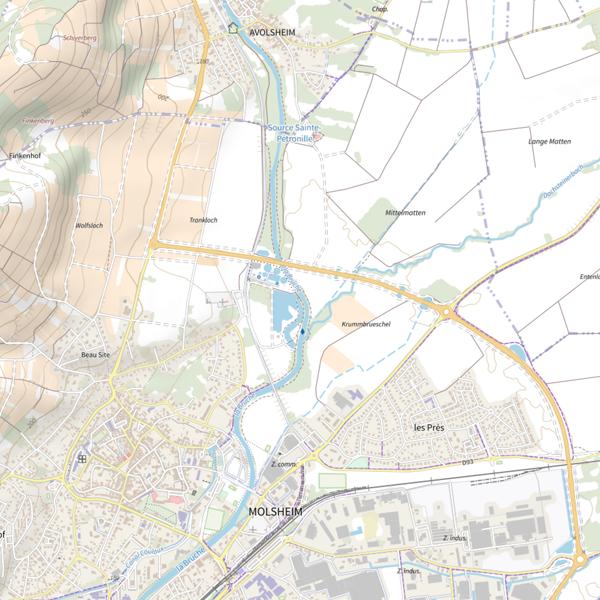 Plan cartographique de Étang du Zich Les Iris
