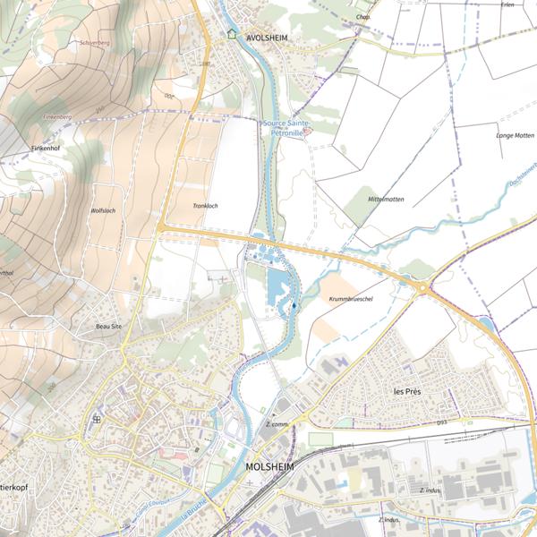 Plan cartographique de Étang du Zich Les Joncs