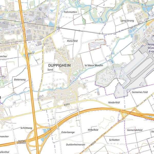 Plan cartographique de Étang Duppigheim