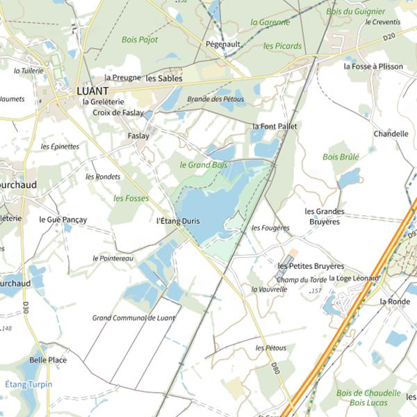Plan cartographique de Étang Duris