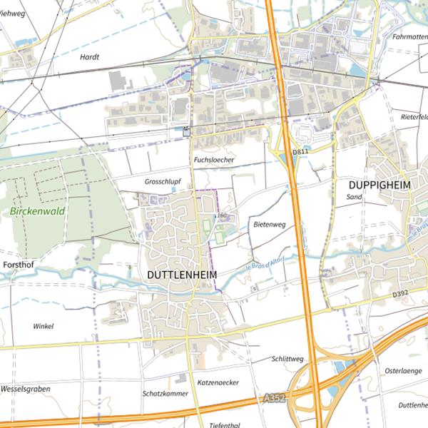 Plan cartographique de Étang Duttlenheim