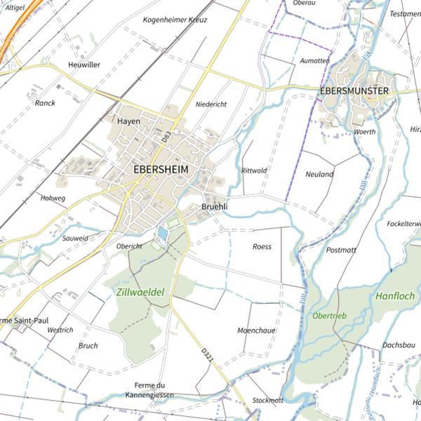 Plan cartographique de Étang Ebersheim
