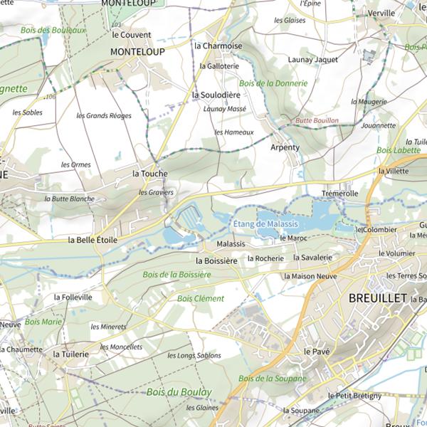 Plan cartographique de Étang (Essonne)