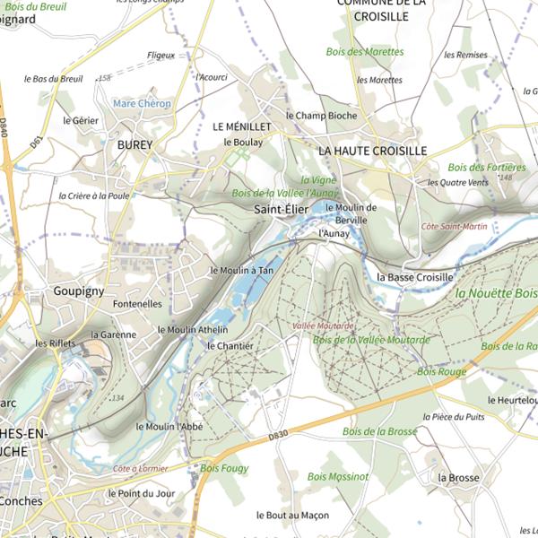 Plan cartographique de Étang (Eure)