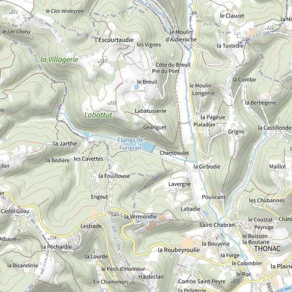Plan cartographique de Étang fédéral de Fongran