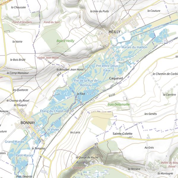 Plan cartographique de Étang Fédéral de Heilly