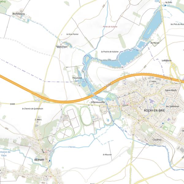 Plan cartographique de Étang Fédéral de Rozay-en-Brie (0,8ha)