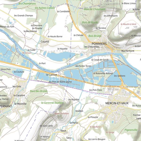 Plan cartographique de Étang fédéral Le Canivet