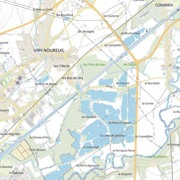 Plan cartographique de Étang fédéral Les Caurois