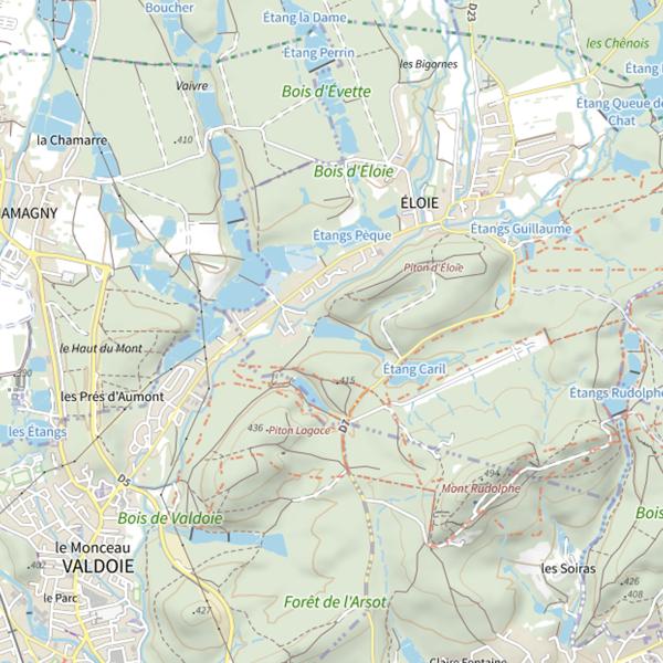 Plan cartographique de Étang Forêt d'Eloie