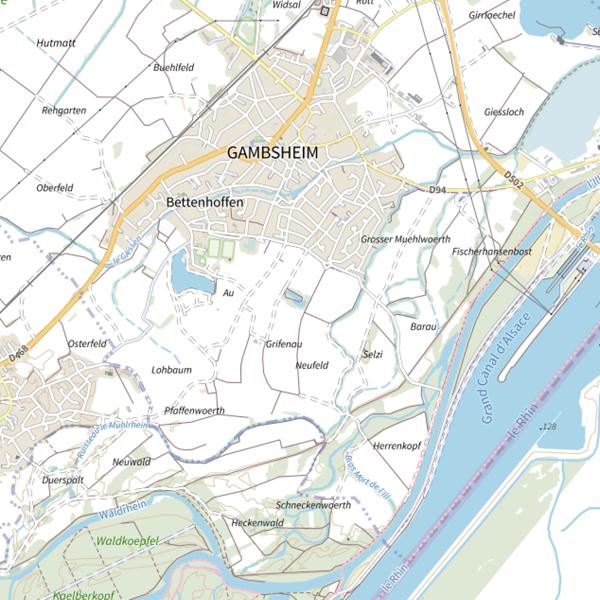 Plan cartographique de Étang Fort-Kutt