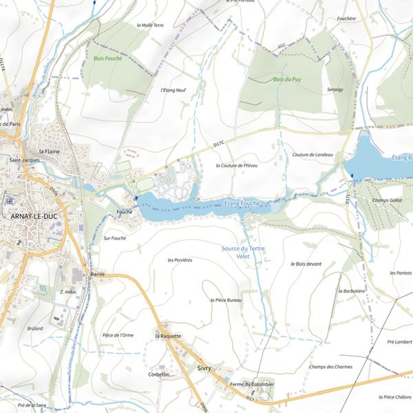 Plan cartographique de Étang Fouché