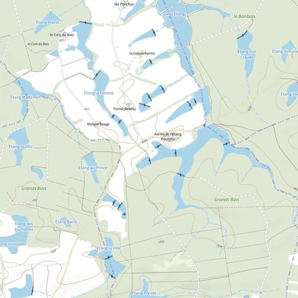 Plan cartographique de Étang Fourchu