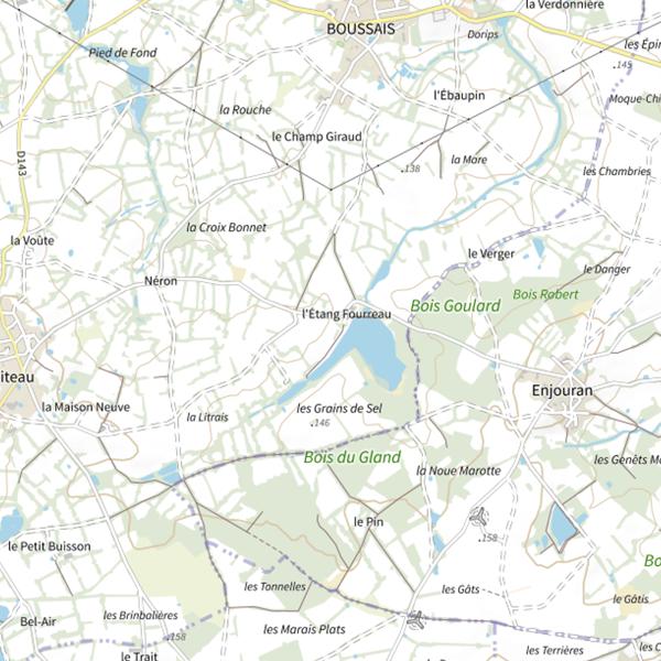 Plan cartographique de Étang Fourreau