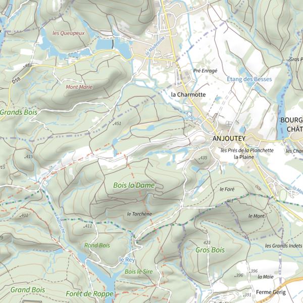 Plan cartographique de Étang Fredo