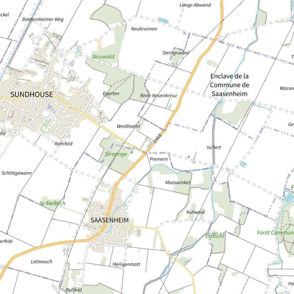 Plan cartographique de Étang Ganswaïd