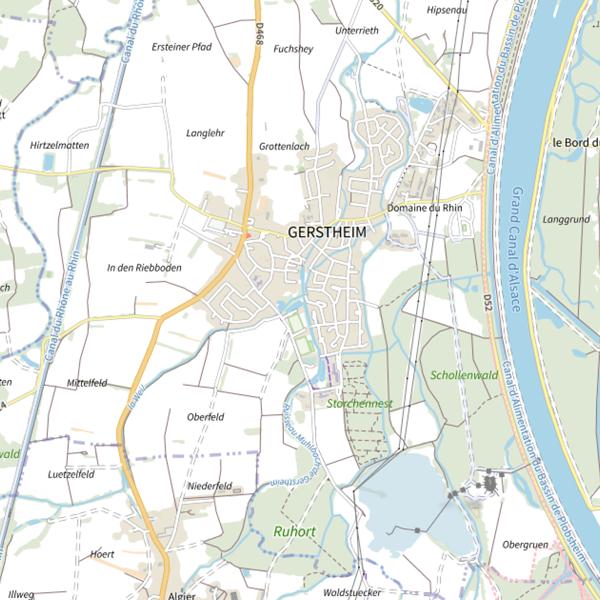 Plan cartographique de Étang Gerstheim