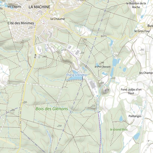 Plan cartographique de Étang Grénetier - Parcours labellisé pêche Famille