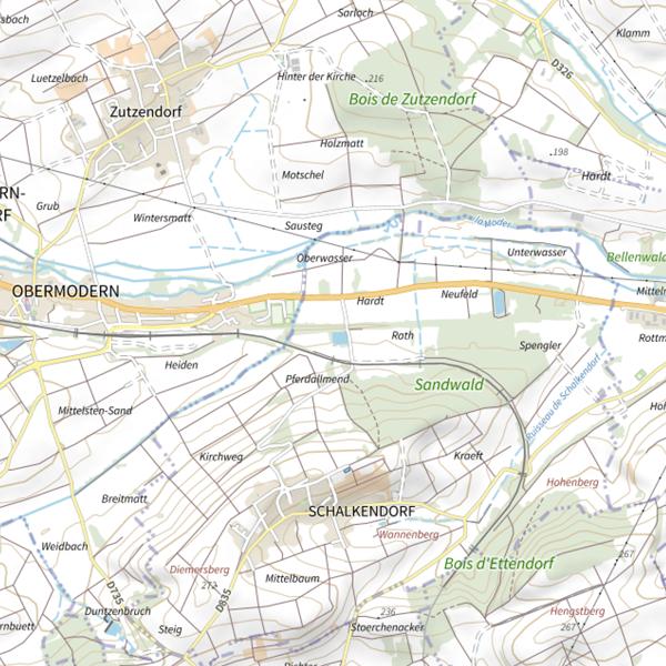 Plan cartographique de Étang Grundbruehl/ Nouvel Étang