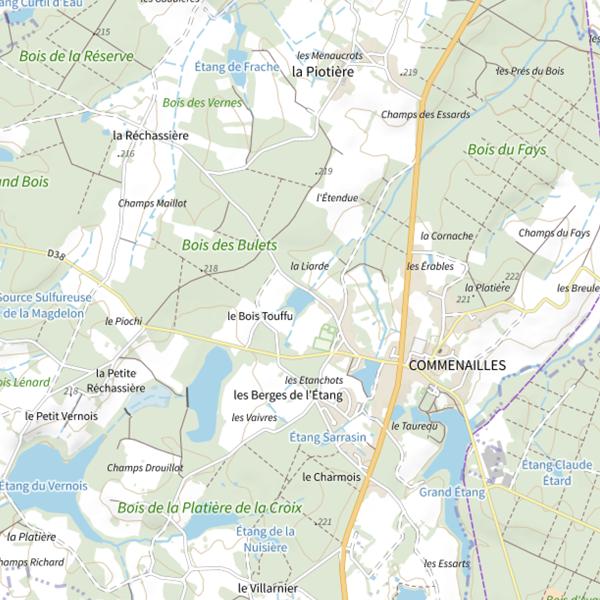 Plan cartographique de Étang Guillaume