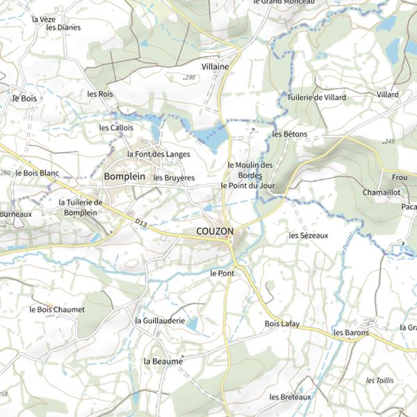 Plan cartographique de Étang Guillemet
