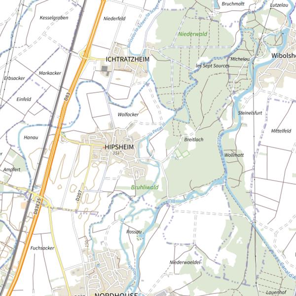 Plan cartographique de Étang Hipsheim
