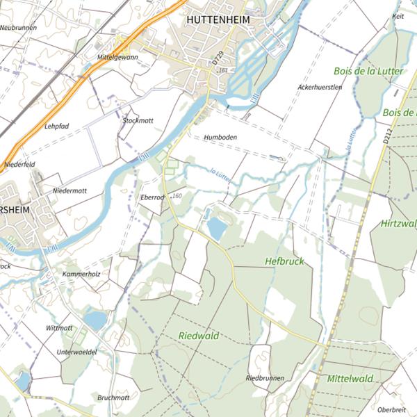 Plan cartographique de Étang Husacker