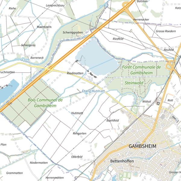 Plan cartographique de Étang Hutmatt