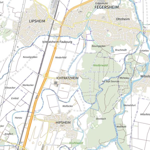 Plan cartographique de Étang Ichtratzheim