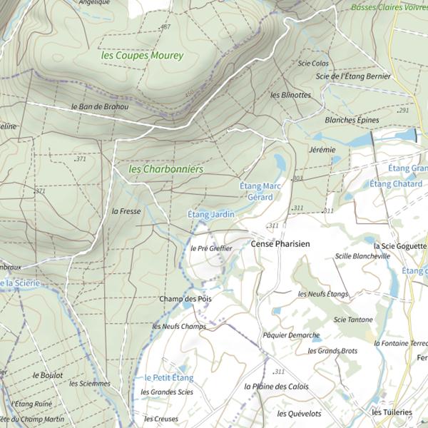 Plan cartographique de Étang Jardin