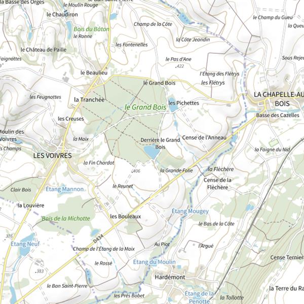 Plan cartographique de Étang Jean Français