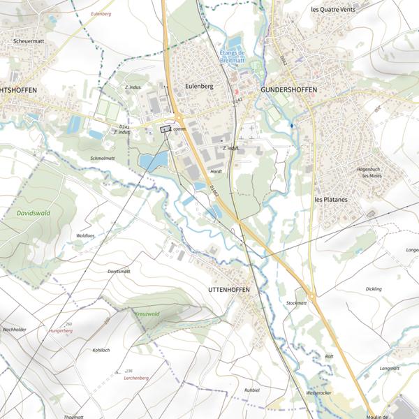 Plan cartographique de Étang L