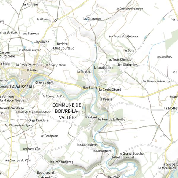 Plan cartographique de Étang La Bordure