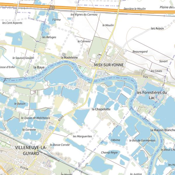 Plan cartographique de Étang La noue du bois
